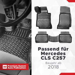 3D Auto Fussmatten Set passend für Mercedes CLS C257 Baujahr ab 2018 thumbnail